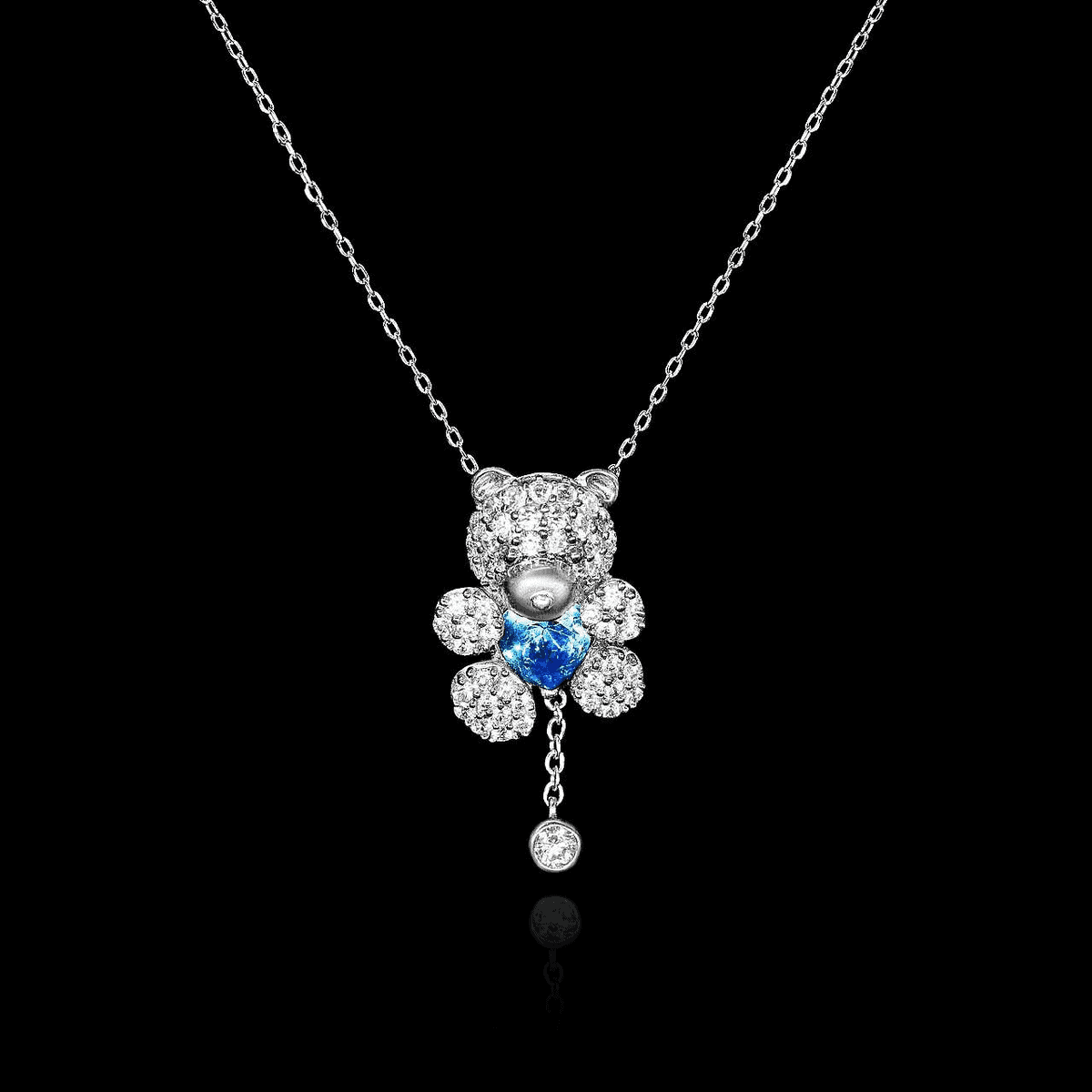 Omnia Maysa Necklace in 92.5 Silver In High Quality CZ Zircon Stone - OMNIASTORES UAE