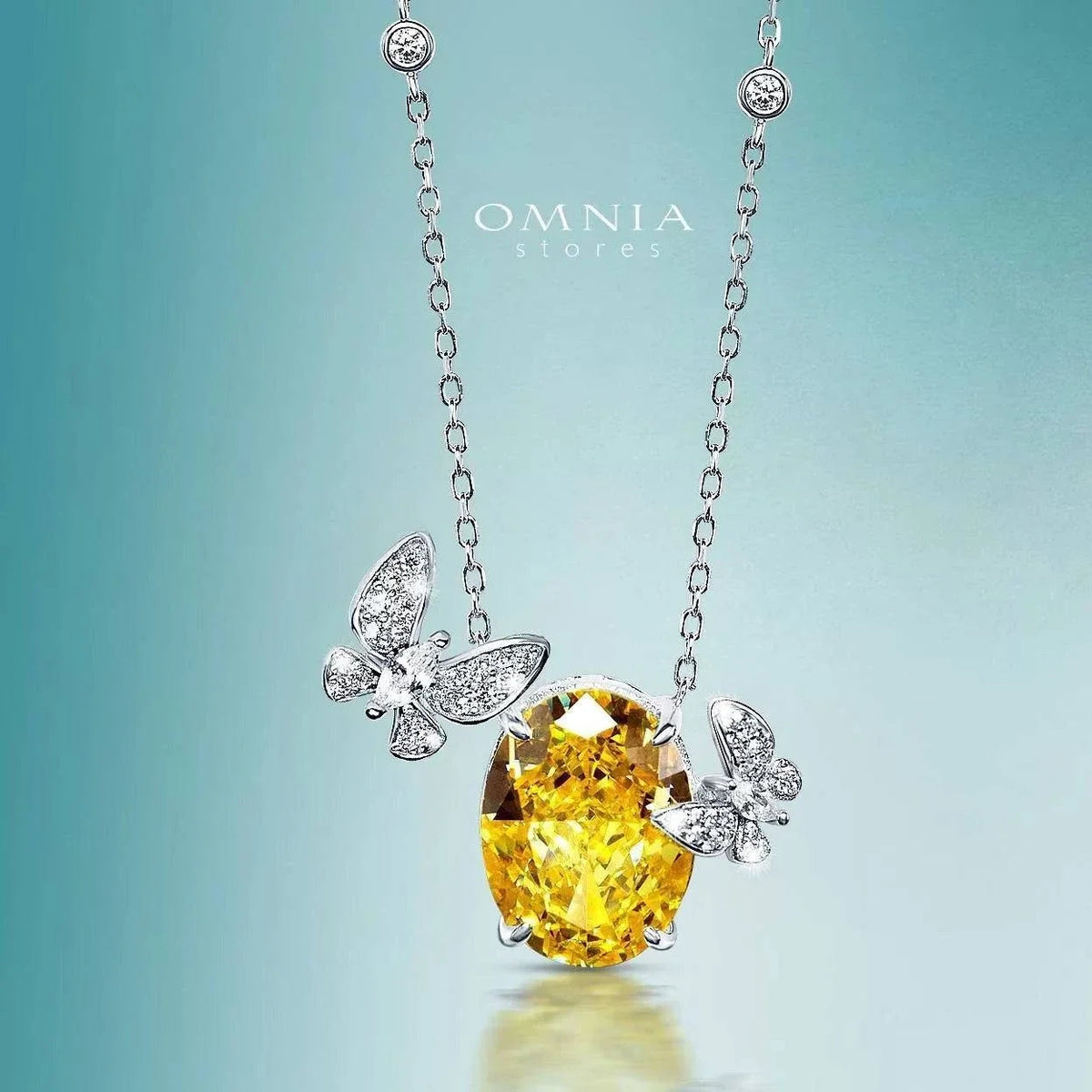 Omnia Maysun Necklace In 925 Silver High Quality Simulated Diamonds - OMNIASTORES UAE