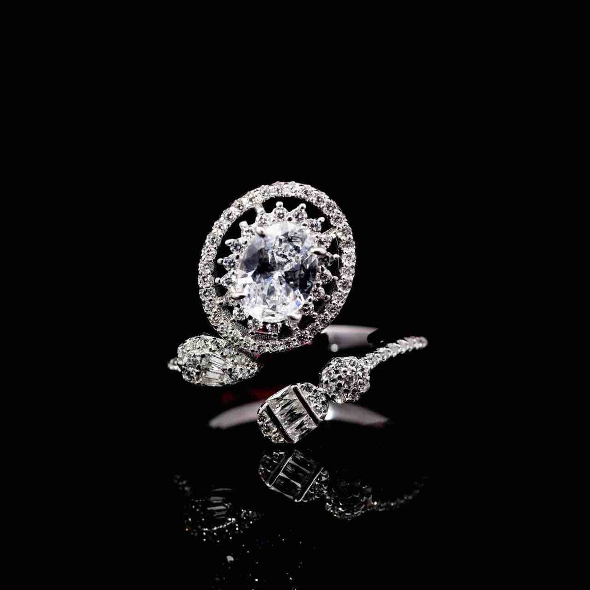 Omnia Manar White Bridal Full Set in 925 Silver High Quality Simulated Diamonds - OMNIASTORES UAE