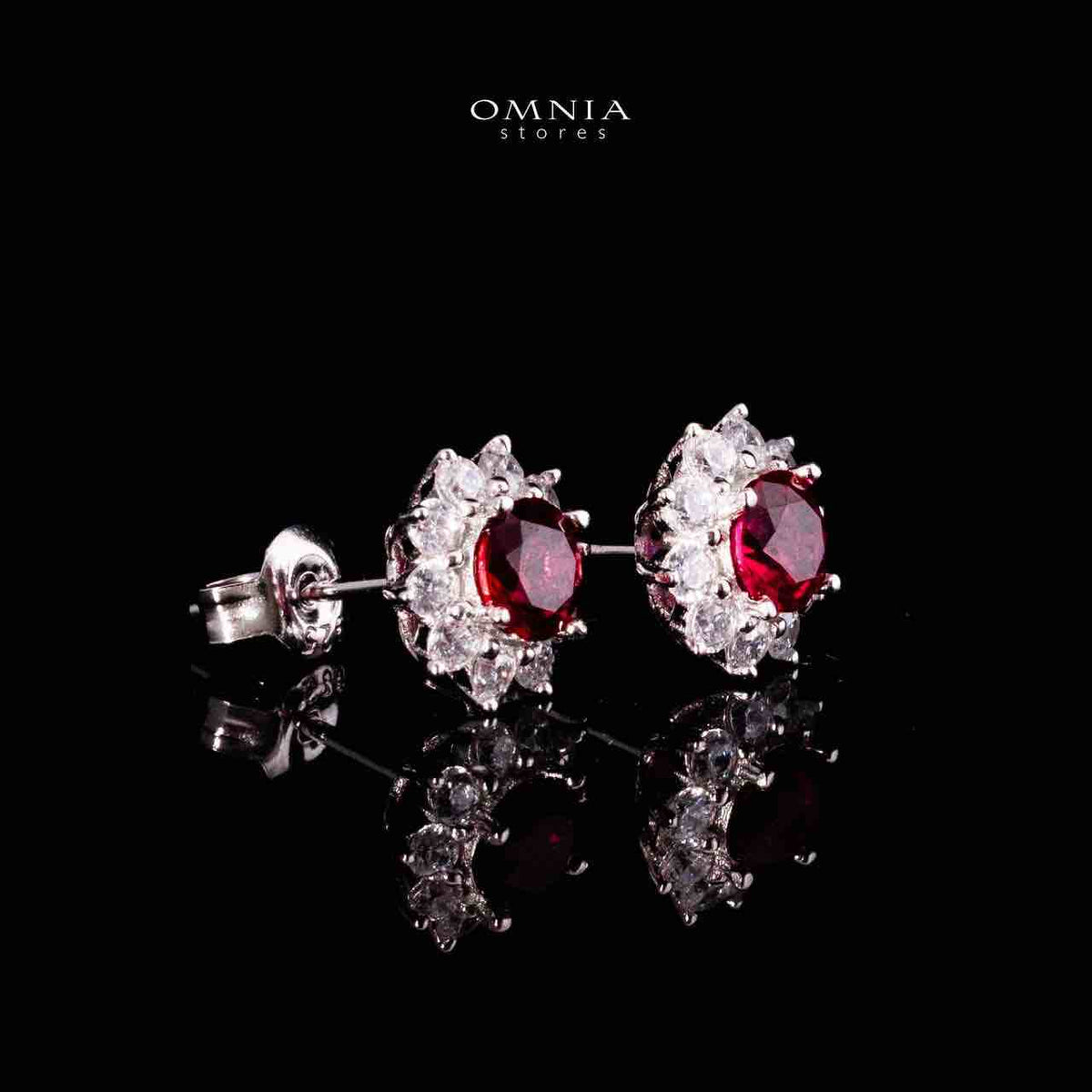 Naisha Lab Grown With GRC Certified Ruby Red Stones Necklace and Earrings Set in 925 Silver - OMNIASTORES UAE