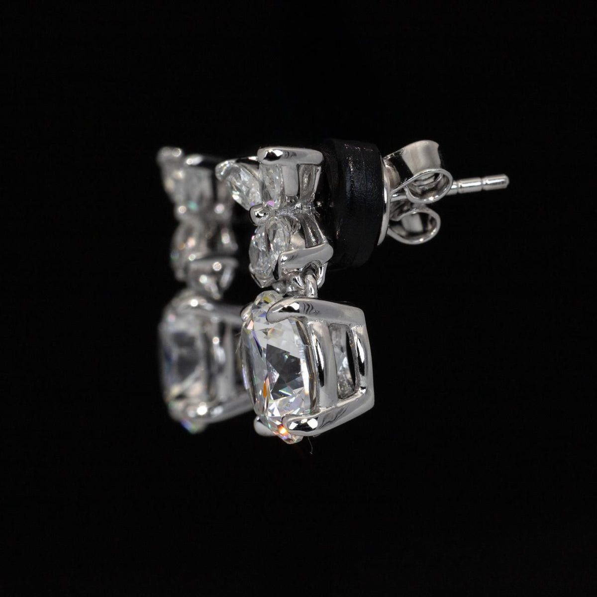 Omnia Sameera White Drop Earrings With High Quality Certified Lab Crafted Stones In 925 Silver - OMNIASTORES UAE