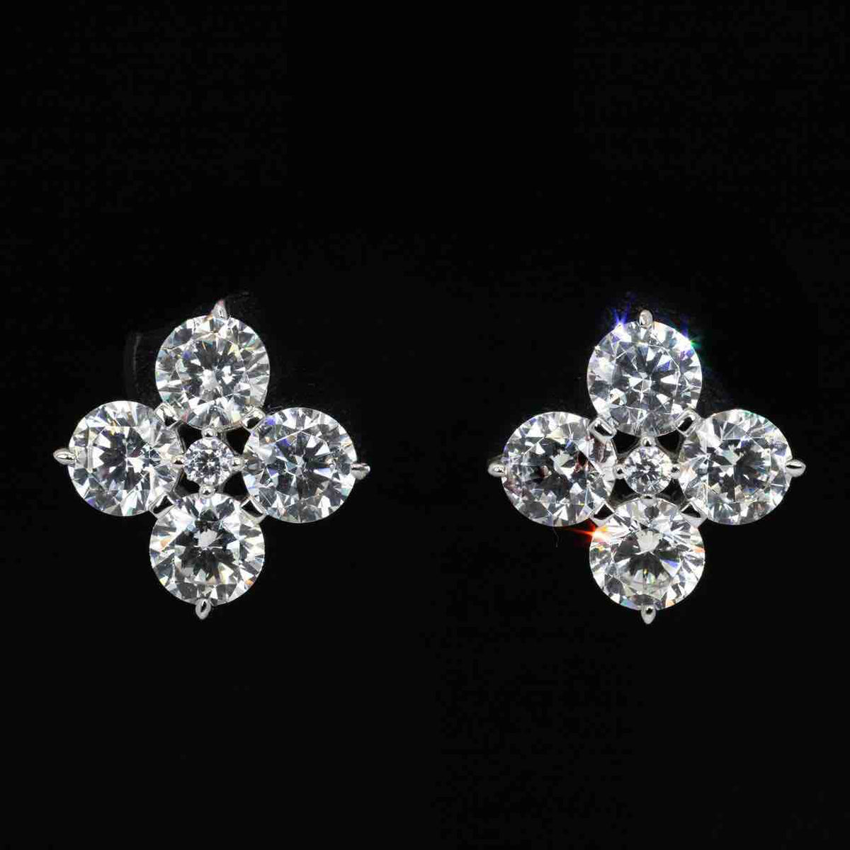 Omnia Azia Round Earrings With High Quality Certified Lab Crafted Stones In 925 Silver - OMNIASTORES UAE