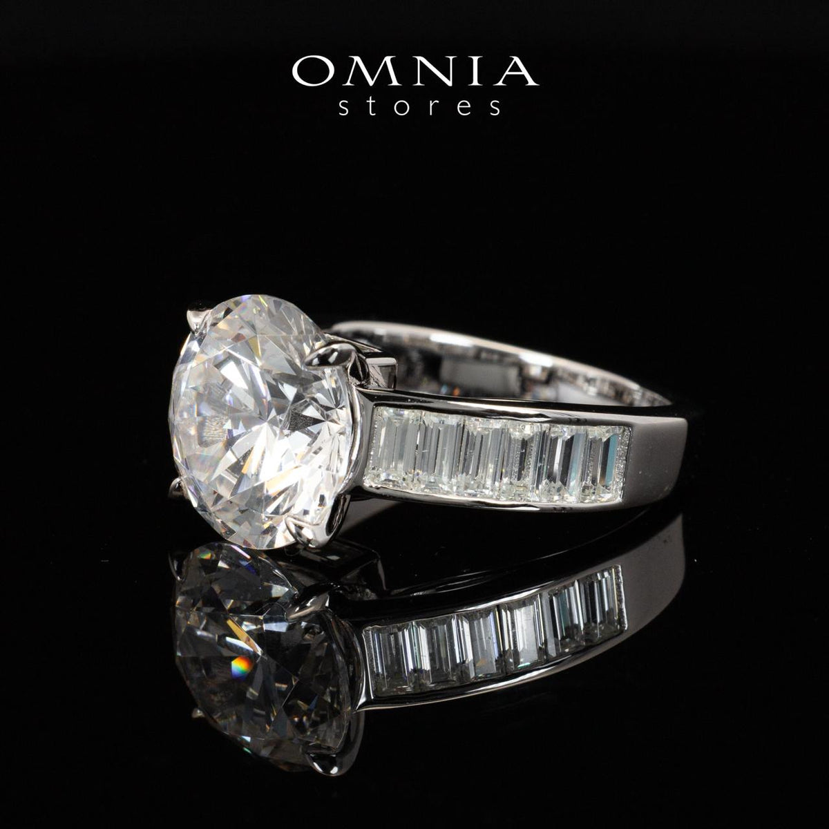 Omnia Heidy Ring With Certified High Quality Lab Crafted Stones In 925 Silver 6ct - OMNIASTORES UAE