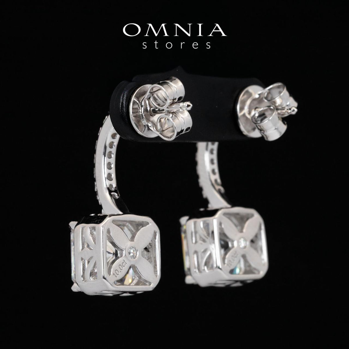 Omnia Tahila White Drop Earrings With Certified High Quality Lab Crafted Stones In 925 Silver 10.0ct - OMNIASTORES UAE