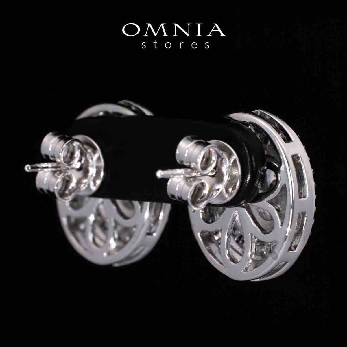 Adah Round White Earrings With High Quality Simulated Diamonds in 925 Silver - OMNIASTORES UAE