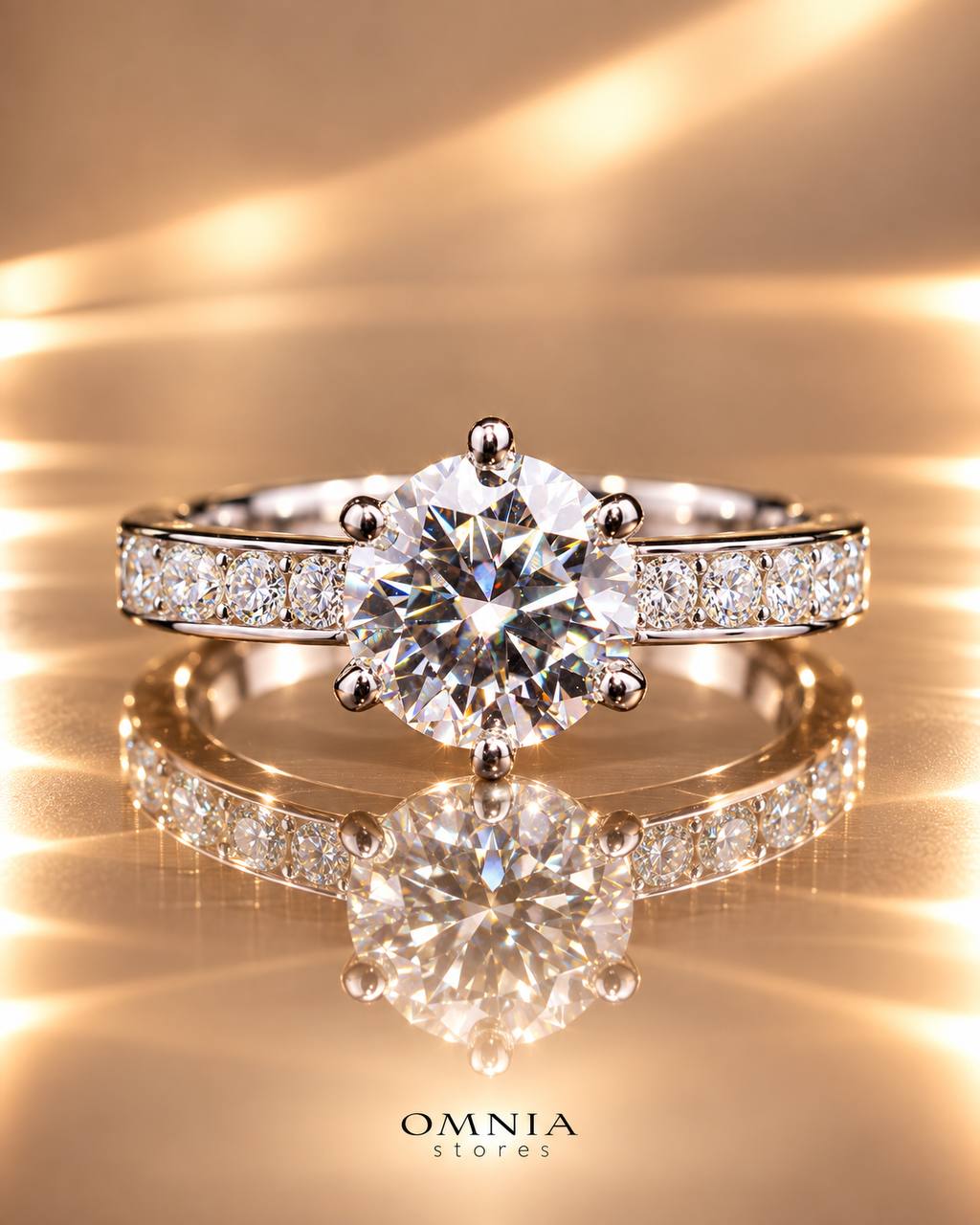 Meryl 8mm Round Moissanite Ring (2 CT) in 925 Sterling Silver