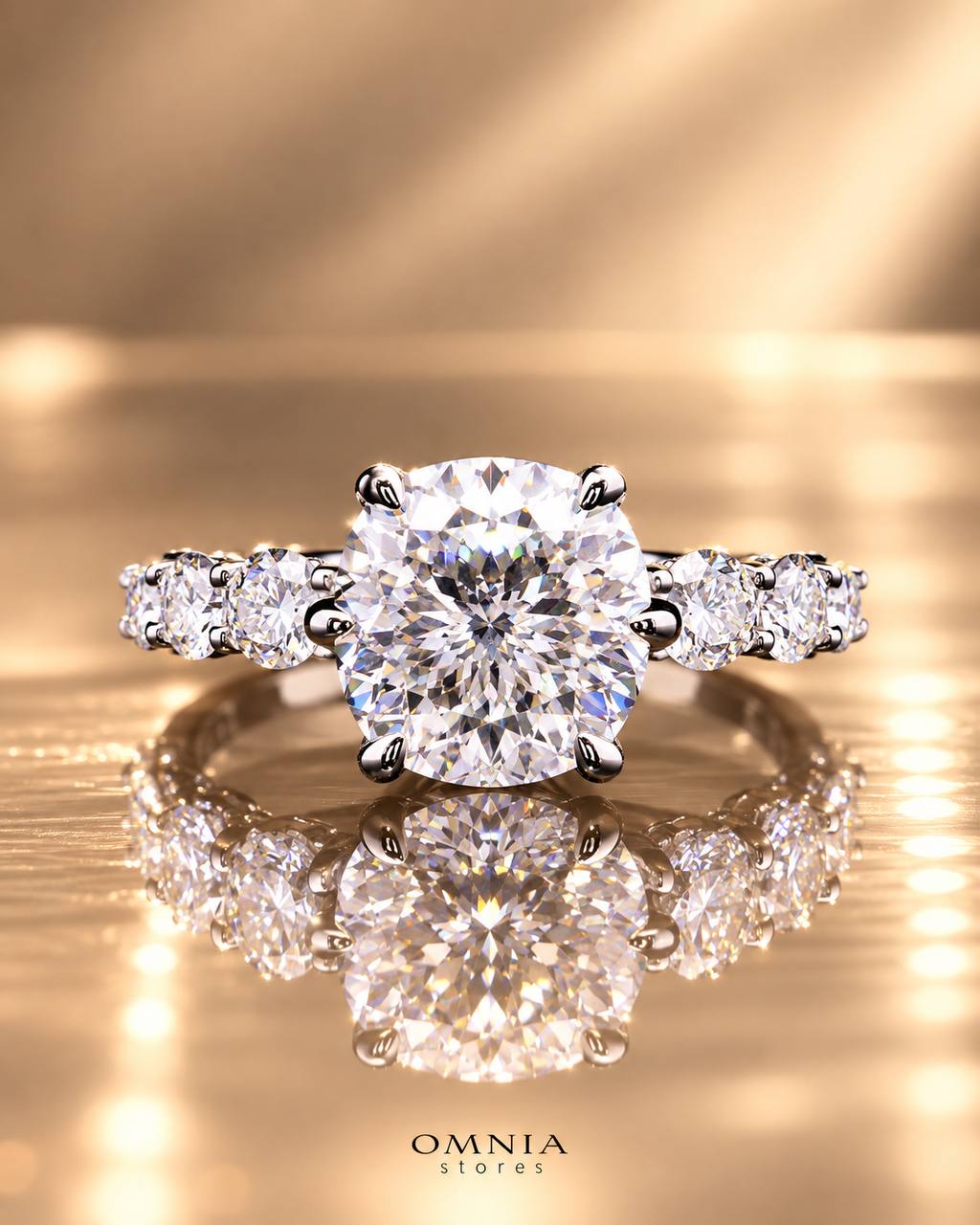 Fidaa White Moissanite Round Cut Ring GRA Certified in High Quality 925 Silver 11mm 5ct