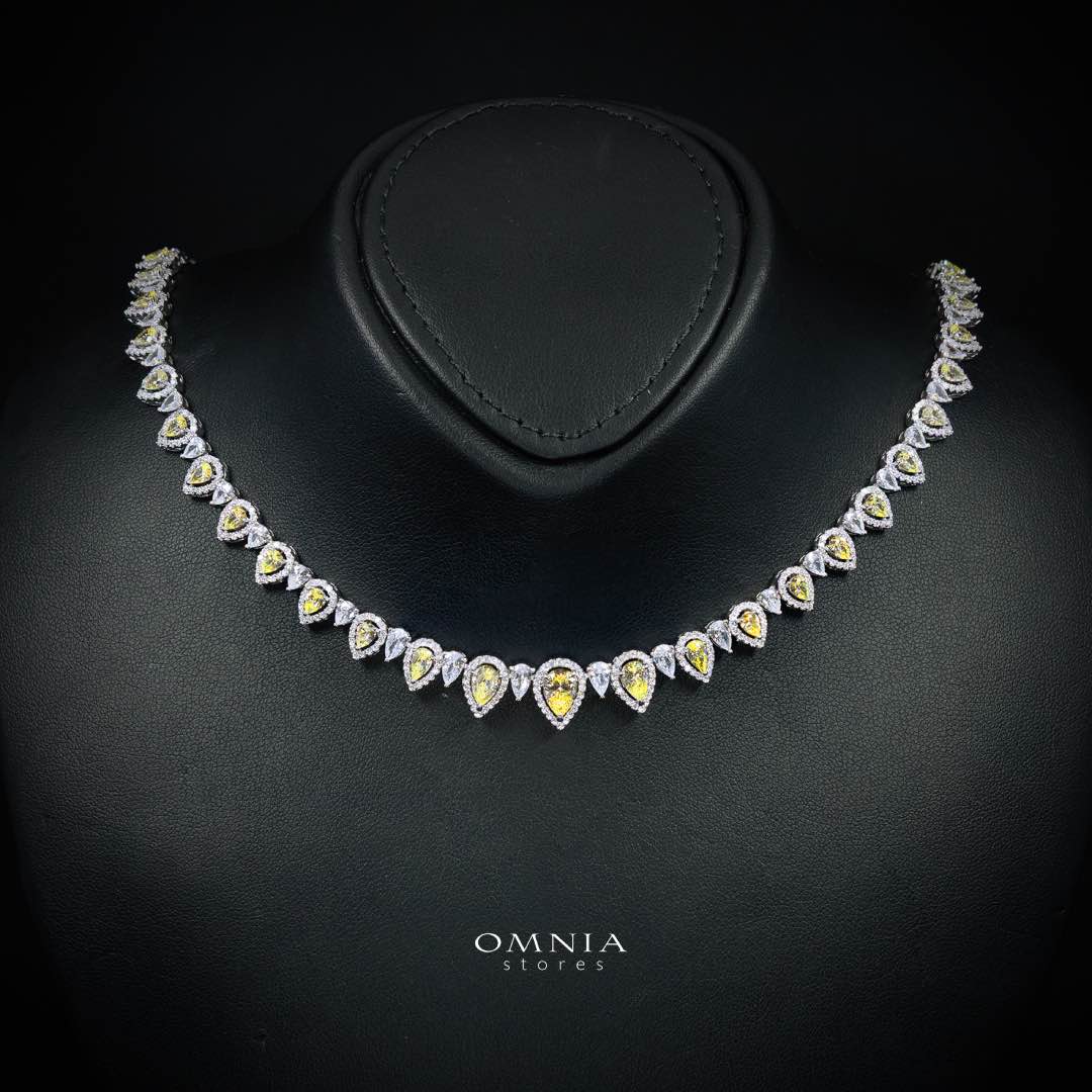 Sundus Yellow Bridal Full Set – Premium Rhodium Plated with High-Quality Zircon Stones