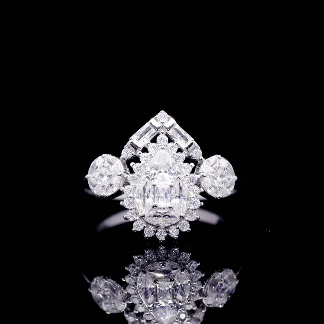 Omnia Hana White Bridal Full Set in 925 Silver High Quality Simulated Diamonds - OMNIASTORES UAE