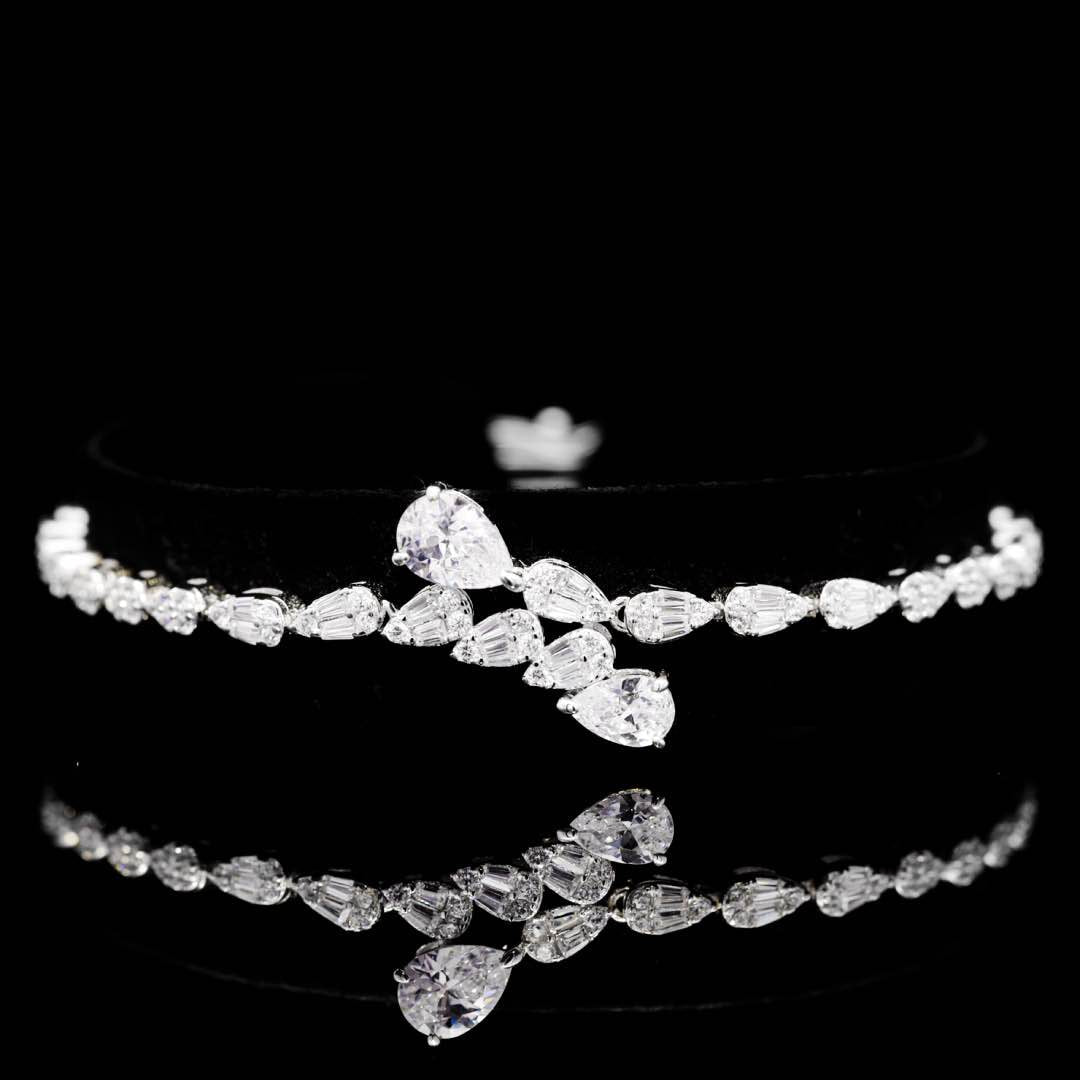 Omnia Khuloud White Bridal Full Set in 925 Silver High Quality Simulated Diamonds (6cm Only Available in KSA)