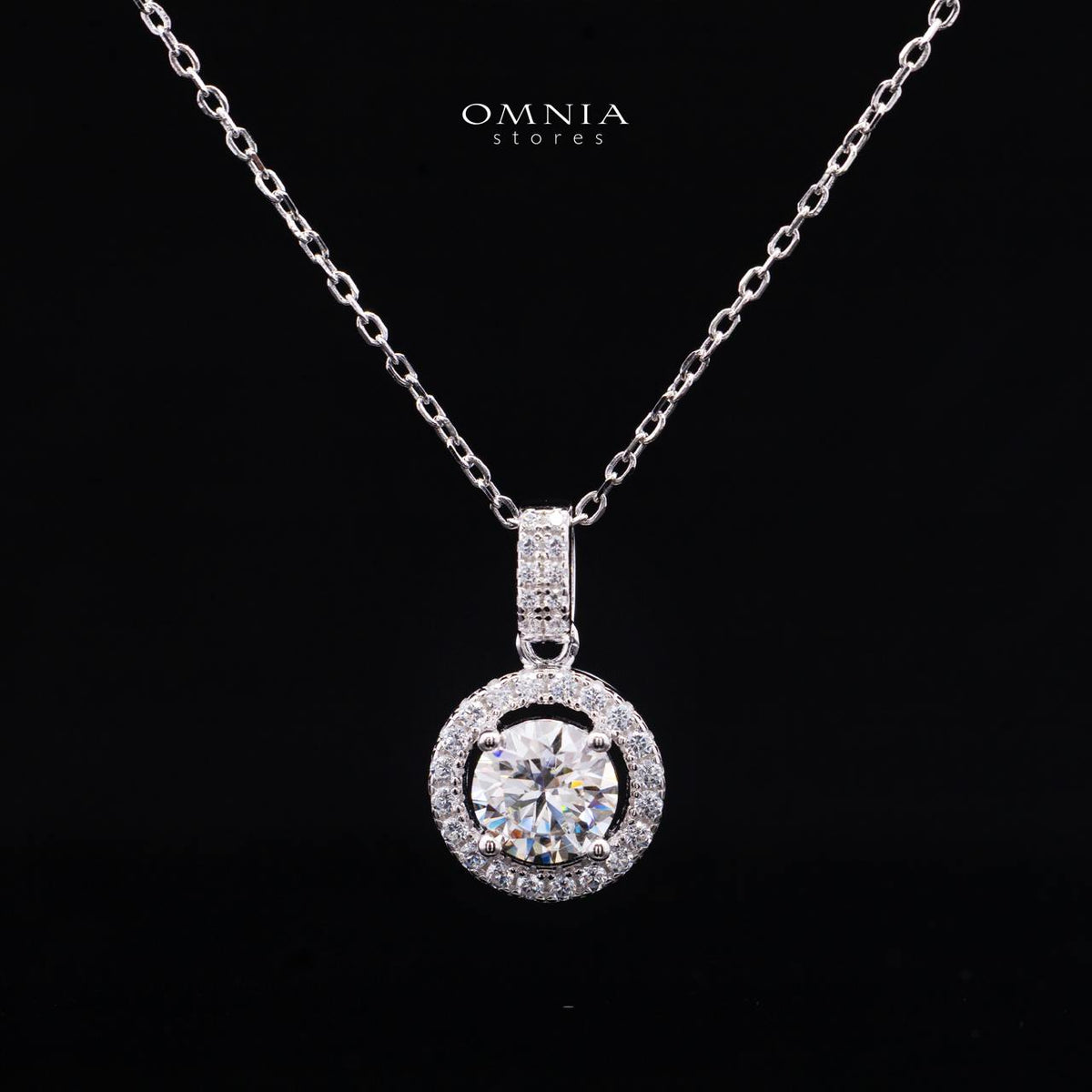 Tierna White Moissanite Necklace & Earrings Set 925 Sterling Silver
