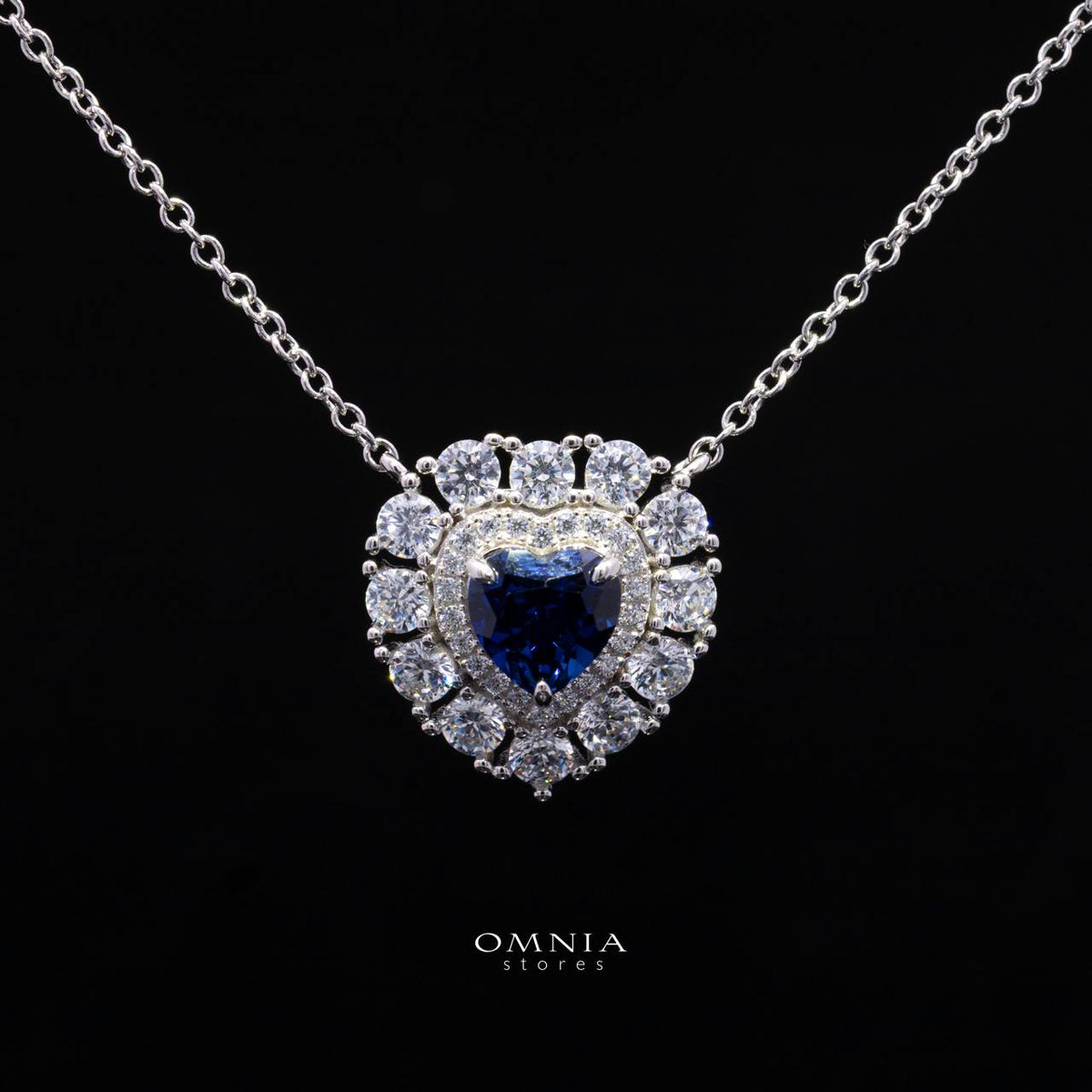 Janiya Blue Lab-Grown Sapphire Pendant with GRC Certificate, Heart 6×6mm, in 925 Sterling Silver