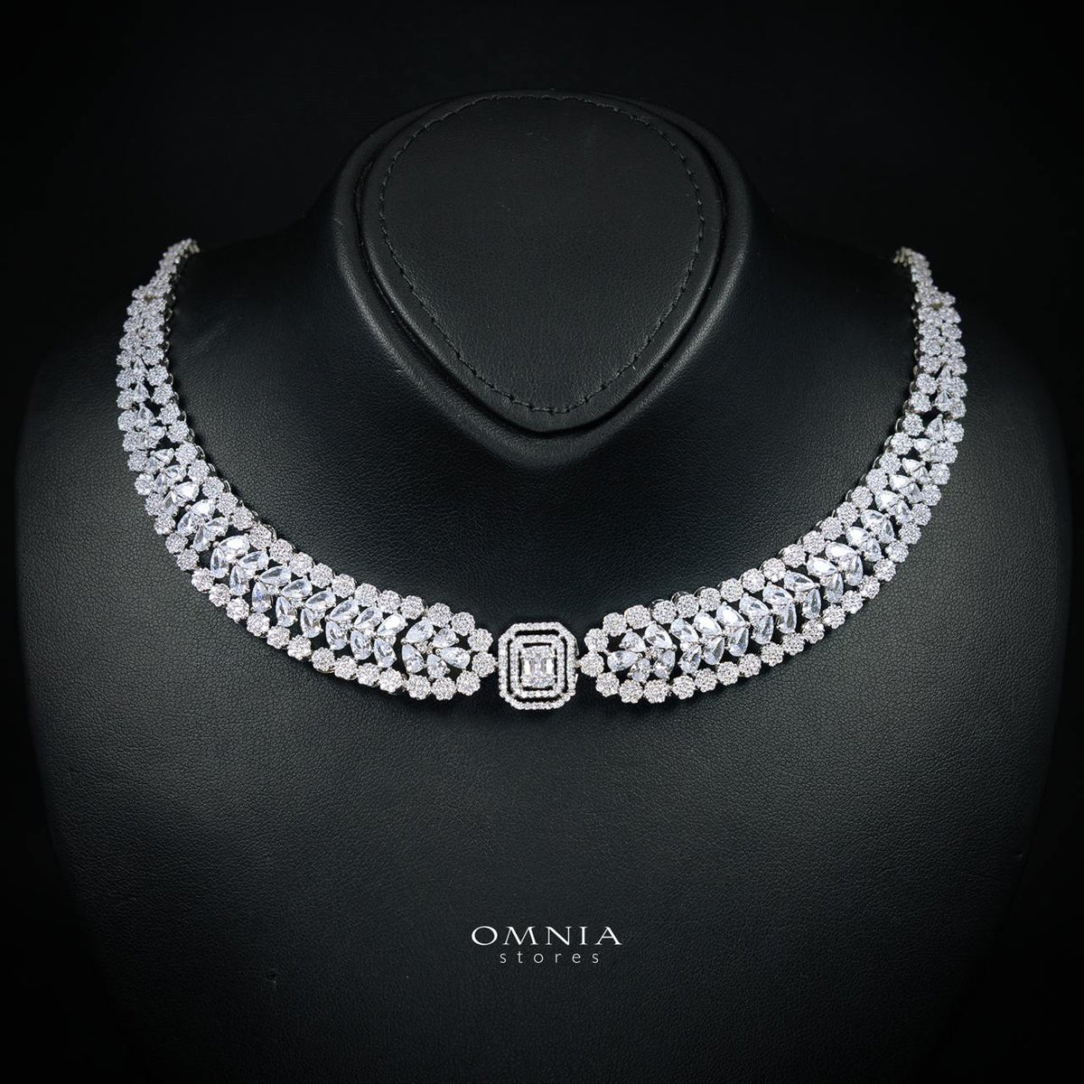 Marcella White Bridal Jewelry Set Premium Rhodium-Plated High-Quality Zircon Stones