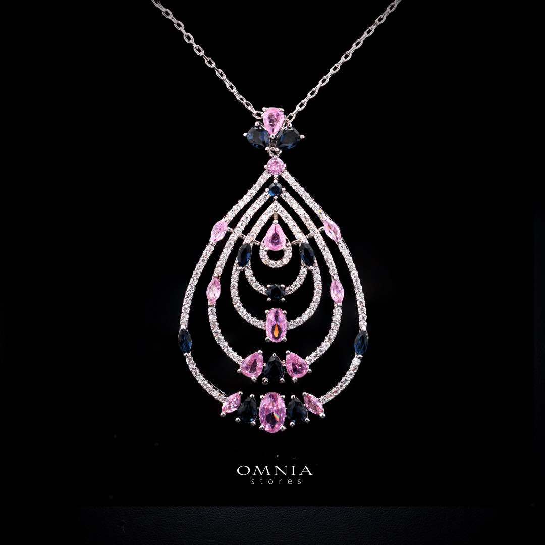 Omnia Mira Pink & Blue Set Accessories in High Quality Zircon Stone - OMNIASTORES UAE