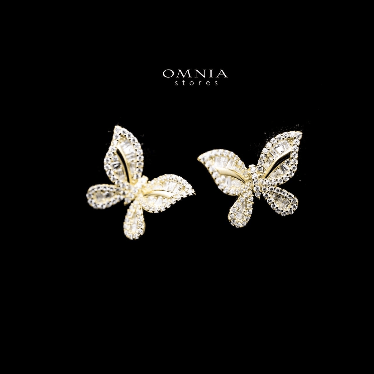 Omnia Rida Butterfly Stud Earrings in 92.5 Silver - OMNIASTORES UAE