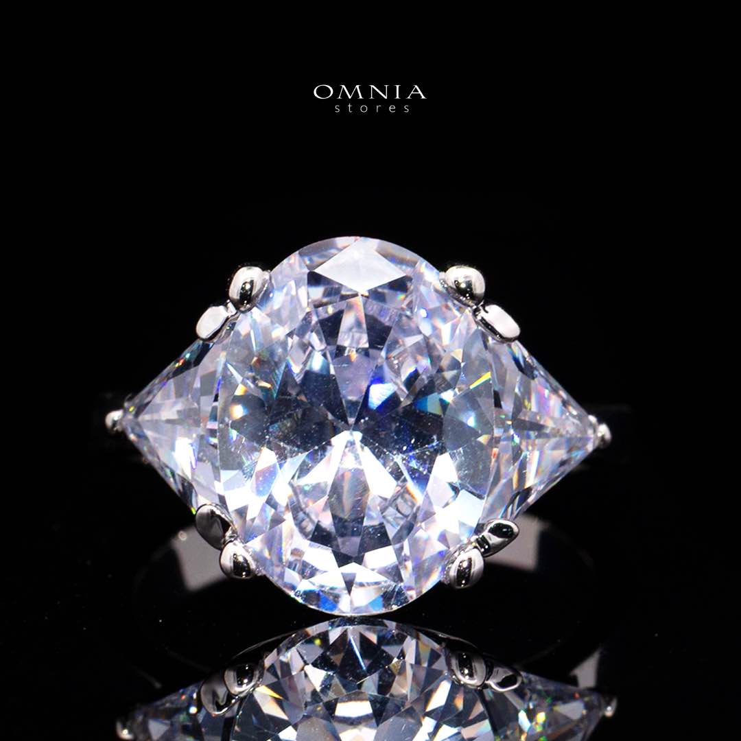 Omnia Buthaina Pure White Luxury Bridal Full Set High Quality Simulated Diamonds Premium Rhodium Plated