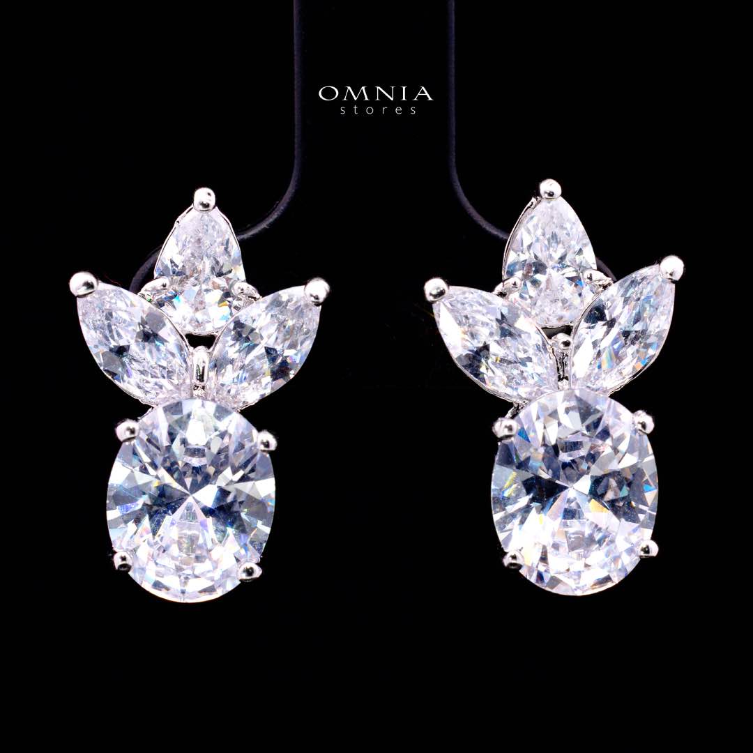 Omnia Buthaina Pure White Luxury Bridal Full Set High Quality Simulated Diamonds Premium Rhodium Plated