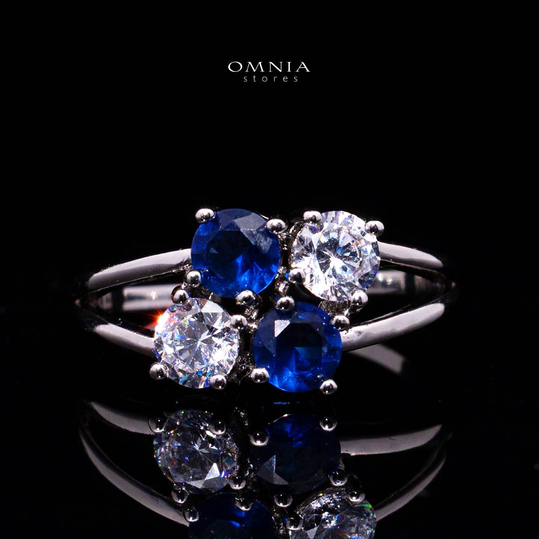 Omnia Hessa Blue and Whte Luxury Bridal Full Set in High Quality Simulated Diamonds (16cm only available in KSA)