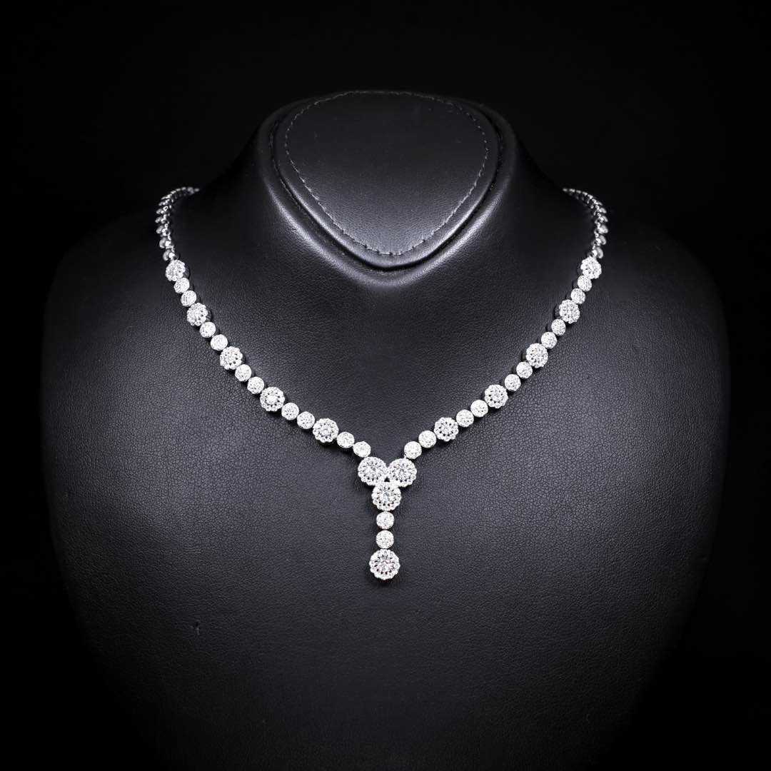 Omnia Salha White Bridal Full Set in 925 Silver High Quality Simulated Diamonds