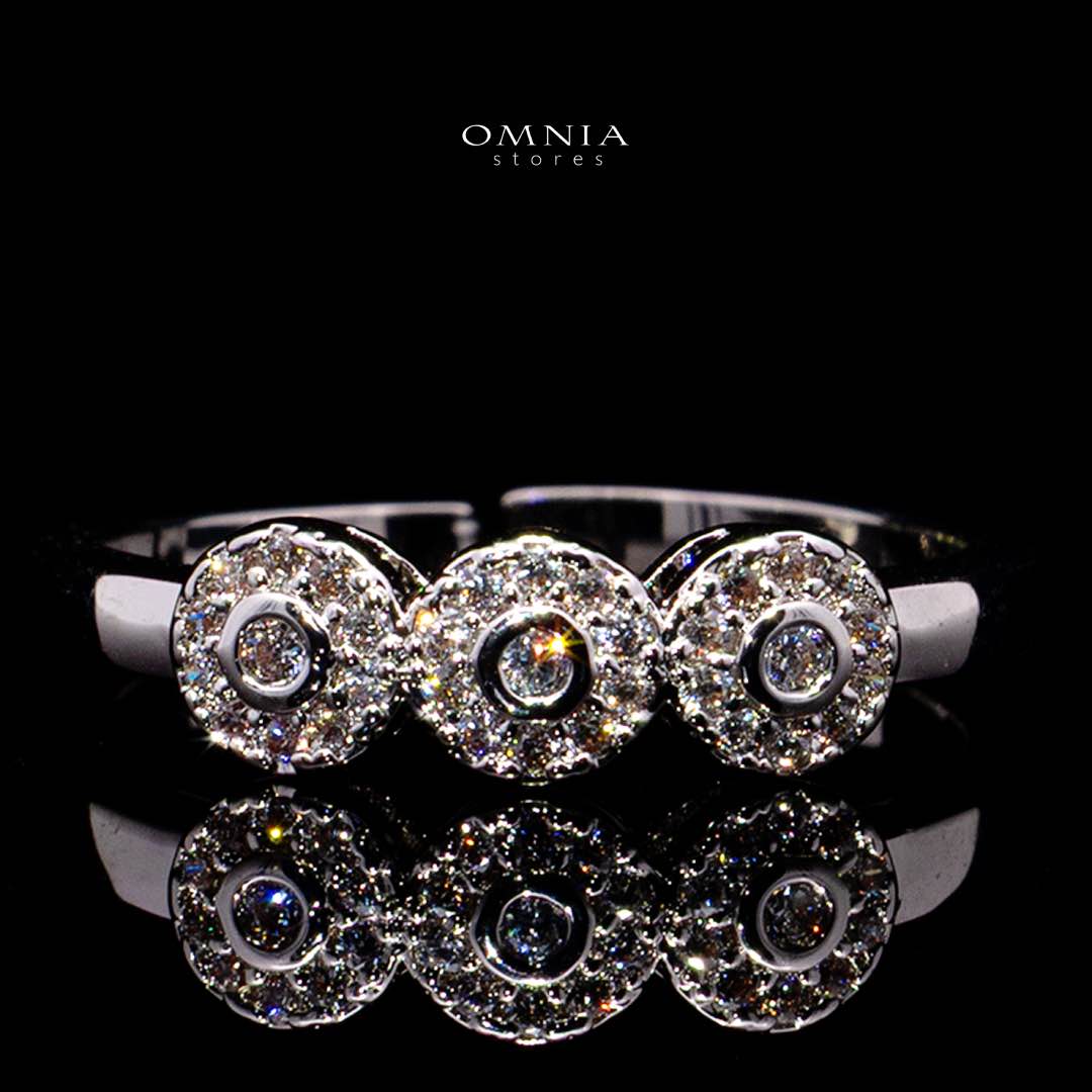 Omnia Fida White Luxury Bridal Full Set White High-Quality Simulated Diamonds Rhodium Plated