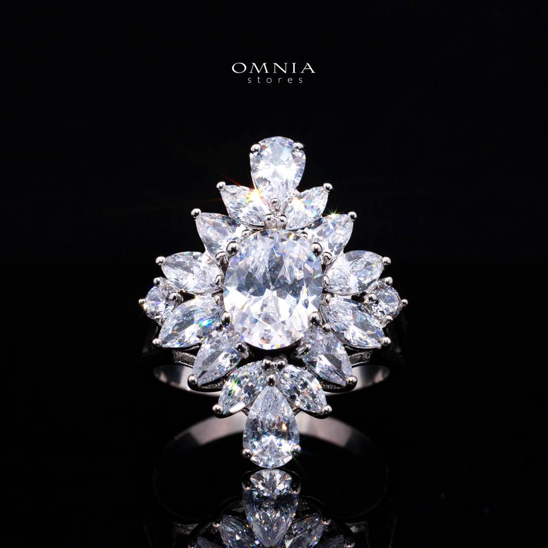 Omnia Muna White Bridal Full Set in High Quality Simulated Diamonds