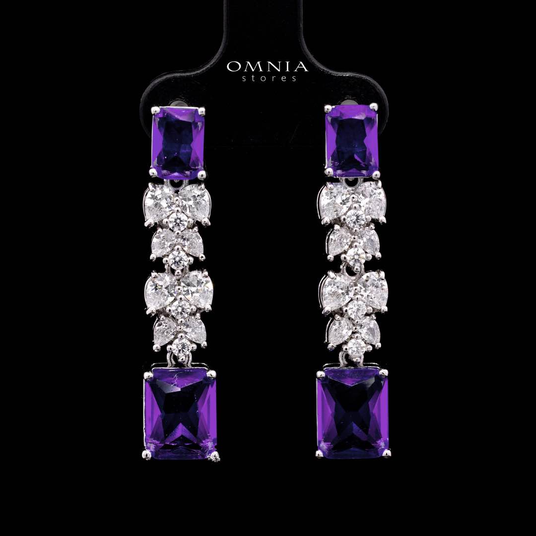 Omnia Amelia Purple Bridal Full Set in High Quality Simulated Diamonds