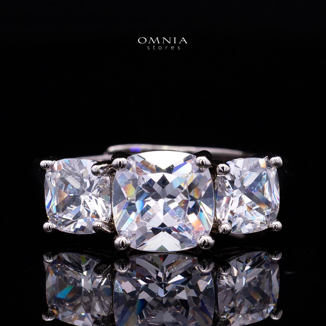 Omnia Alya White Bridal Full Set with High-Quality Simulated Diamonds Rhodium Plated
