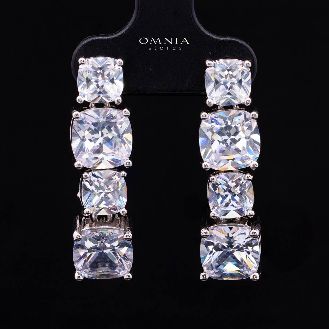 Omnia Alya White Bridal Full Set with High-Quality Simulated Diamonds Rhodium Plated