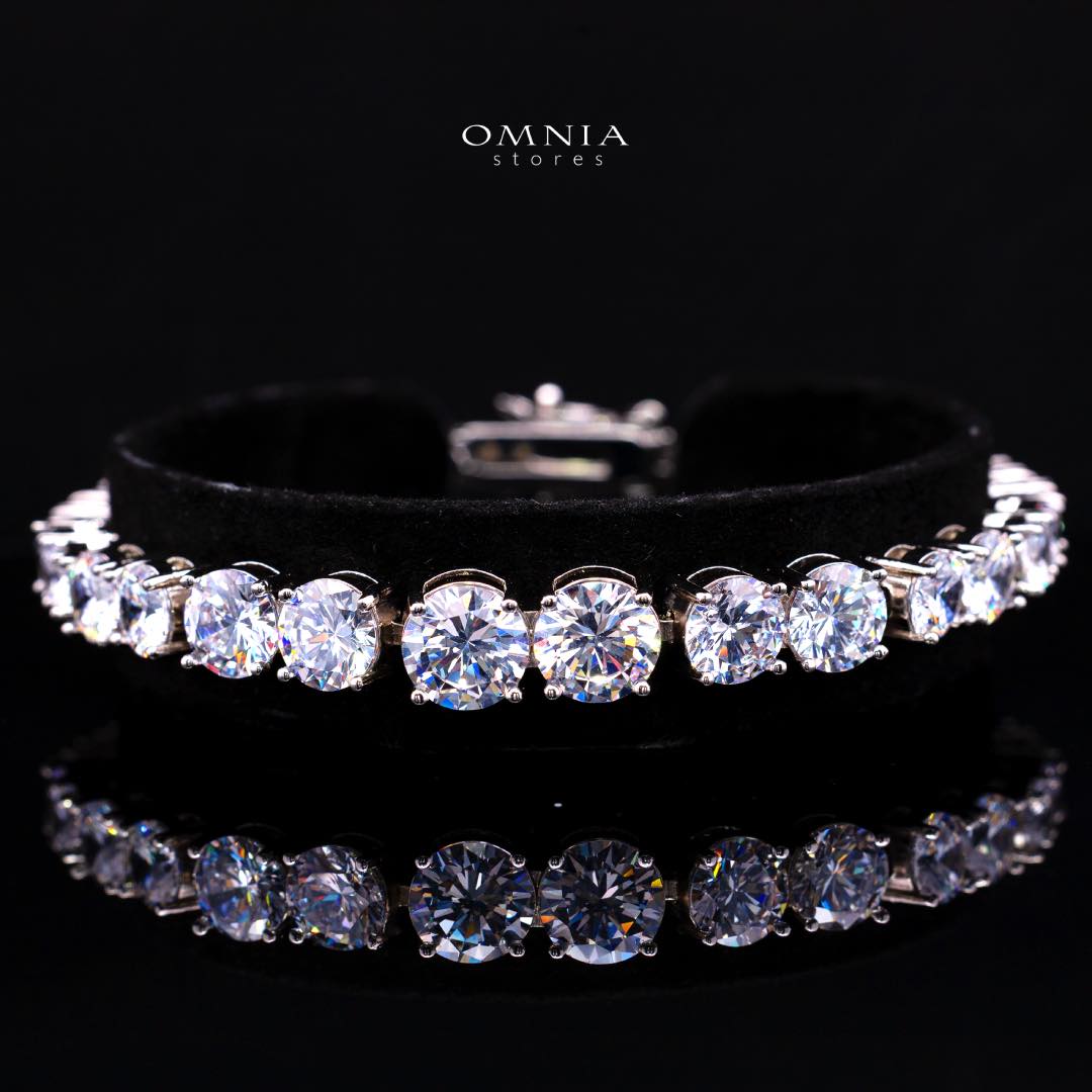 Omnia Ansa White Large Size Luxury Bridal Full Set in High Quality Simulated Diamonds Rhodium Plated