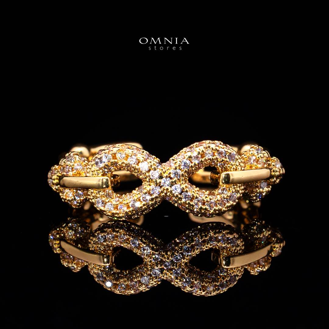 طقم عرائس كامل Omnia Infinity Chains مع ألماس صناعي عالي الجودة مطلي بالذهب