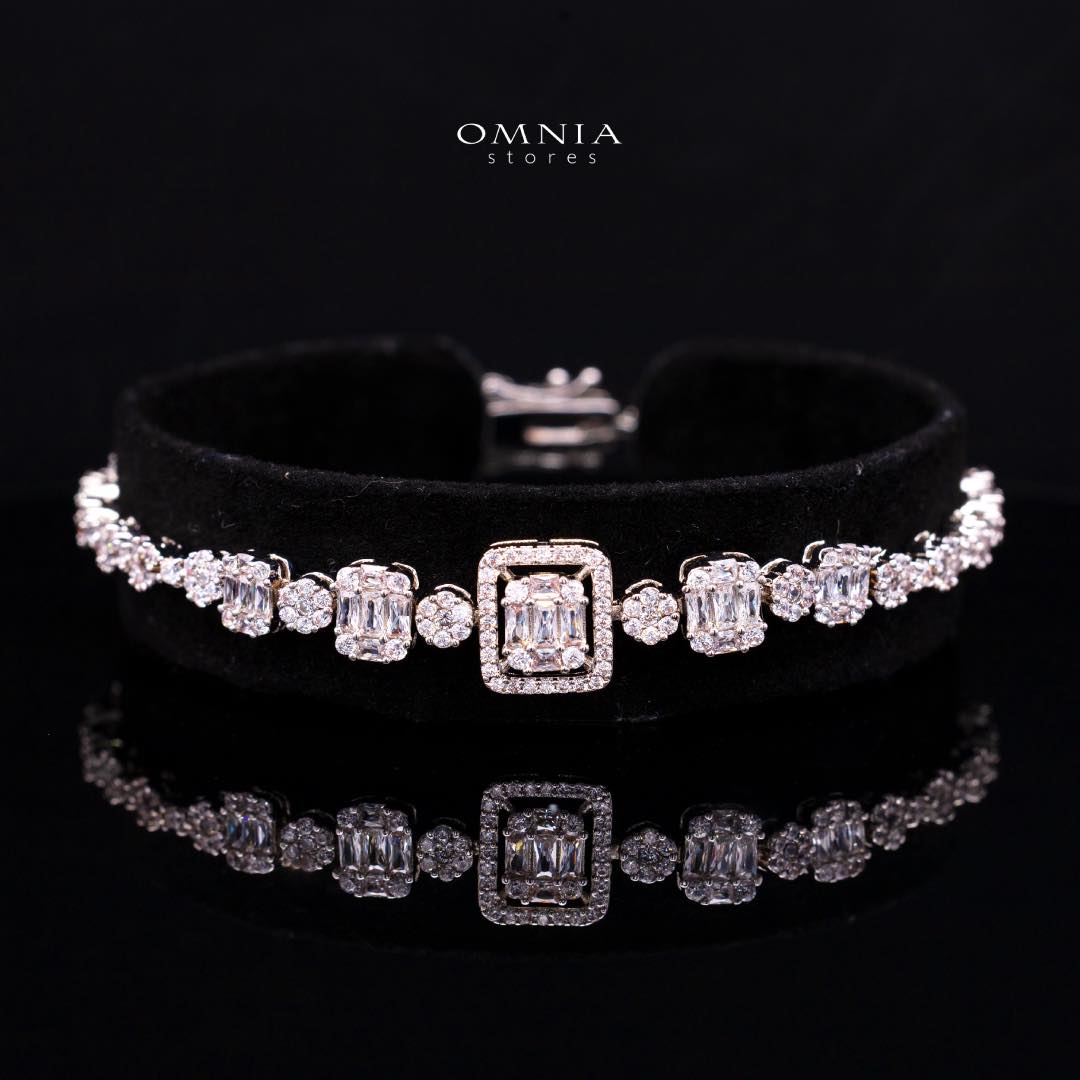 Omnia Selina White Luxury Bridal Full Set in High Quality Rhodium Plated Zircon Stones
