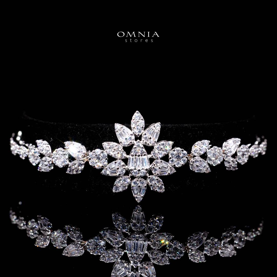 Omnia Aqsa White Luxury Bridal Full Set in High Quality Zircon Stone Premium Rhodium Plated - OMNIASTORES UAE