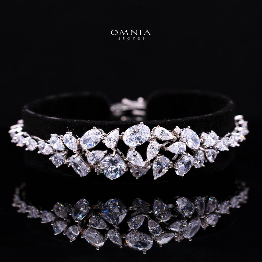 Omnia Reman White Bridal Full Set in High Quality Zircon Stone Premium Rhodium Plated (15cm only available in KSA) - OMNIASTORES UAE