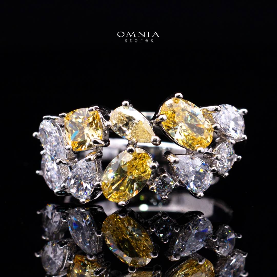 Omnia Reman Yellow Full Set Accessories in High Quality Zircon Stone in Rhodium Plated
