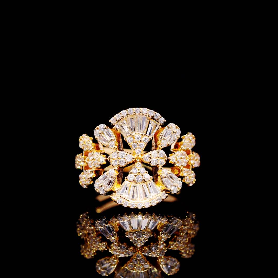 Omnia Camilla Gold Luxury Bridal Full Set in High Quality Rhodium Plated Zircon Stones