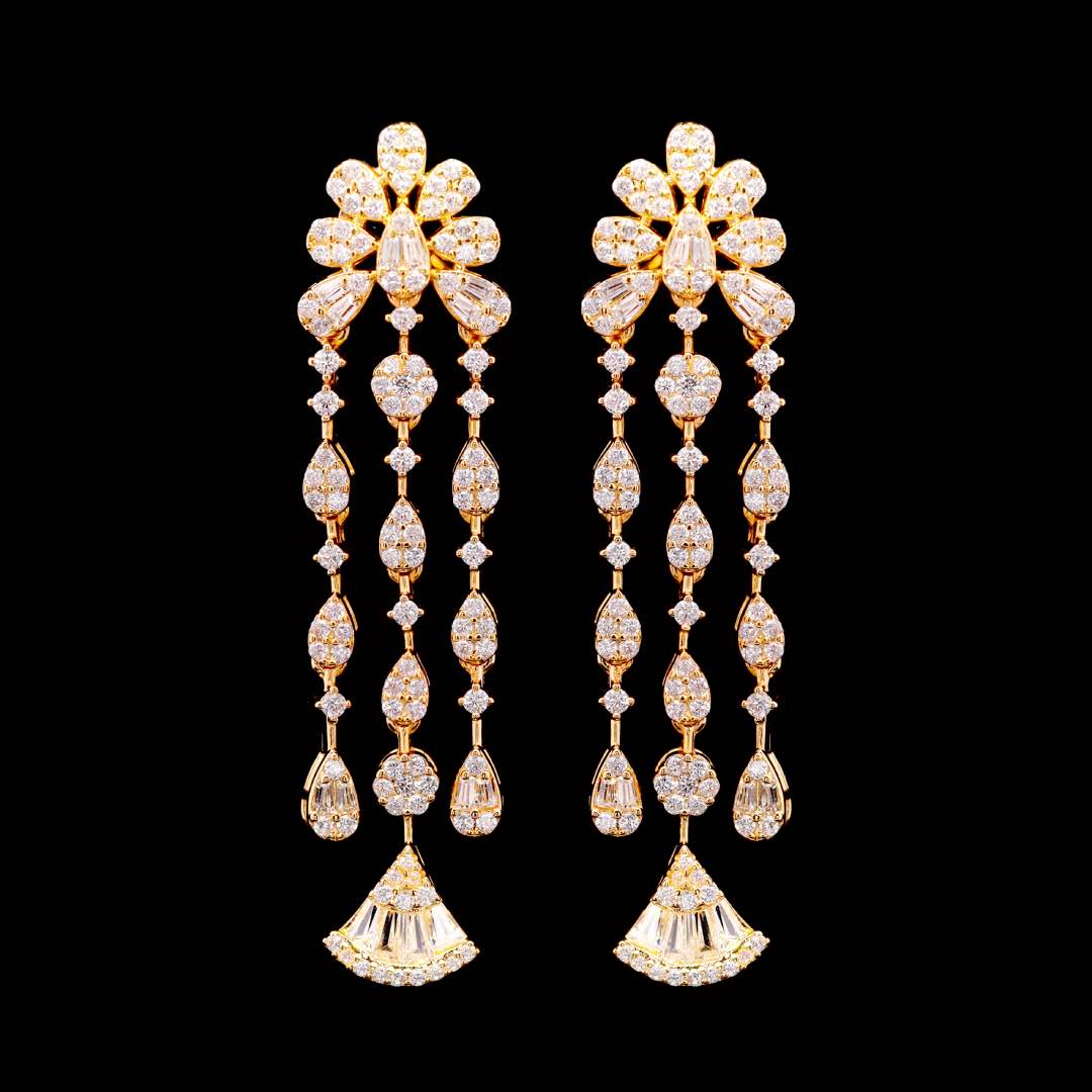 Omnia Camilla Gold Luxury Bridal Full Set in High Quality Rhodium Plated Zircon Stones