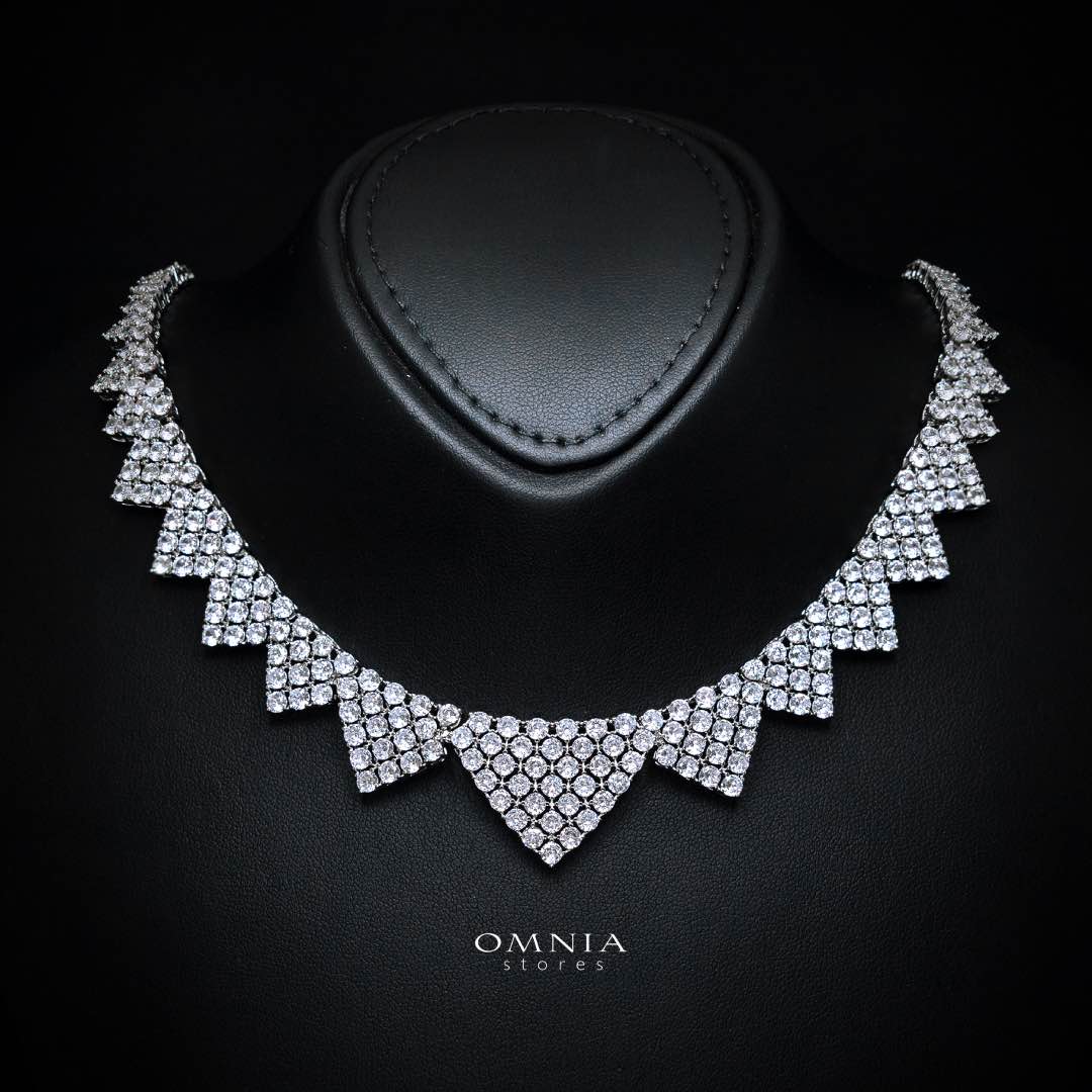 Omnia Amaya White Luxury Bridal Full Set in High Quality Zircon Stone Premium Rhodium Plated - OMNIASTORES UAE