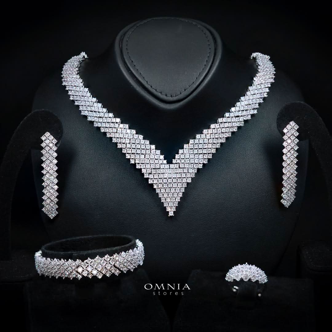 Omnia Thea Bridal Full Set Accessories High Quality Zircon Stone Premium Rhodium Plated