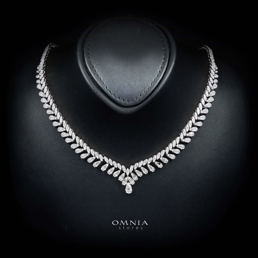 Omnia Aseel White Luxury Bridal Full Set in High Quality Zircon Stone Premium Rhodium Plated
