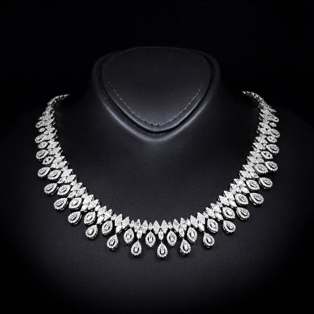 Omnia Sofia White Luxury Bridal Full Set in High Quality Zircon Stone Premium Rhodium Plated