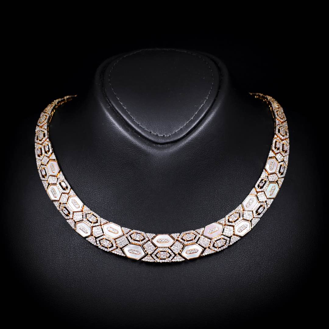 Raya Gold Luxury Bridal Full Set Accessories in High Quality Zircon Stone in Rhodium Plated