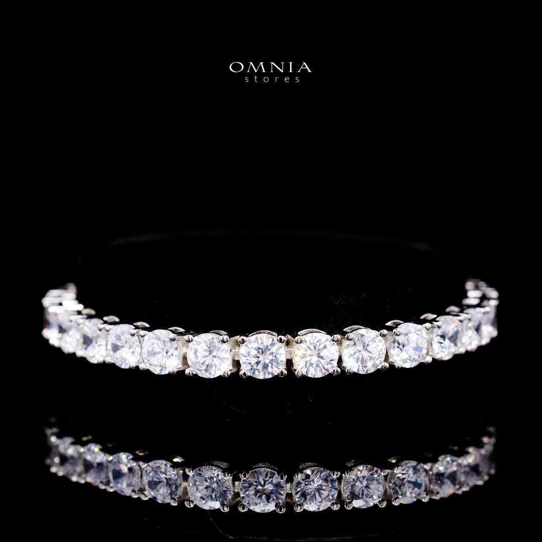 Omnia Rowan Bridal Full Set Accessories in High Quality Zircon Stone in Rhodium Plated