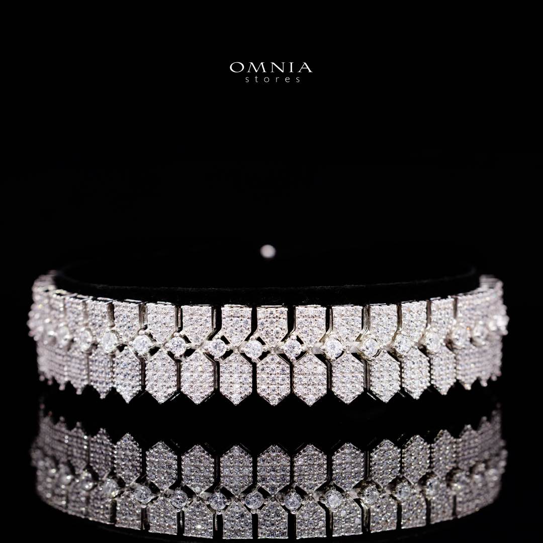 Omnia Jessica White Luxury Bridal Full Set in High Quality Zircon Stone Premium Rhodium Plated