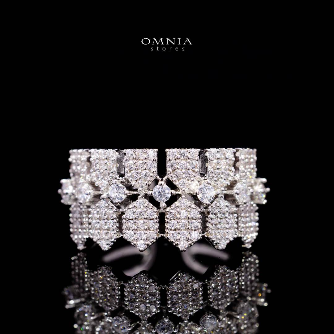 Omnia Jessica White Luxury Bridal Full Set in High Quality Zircon Stone Premium Rhodium Plated