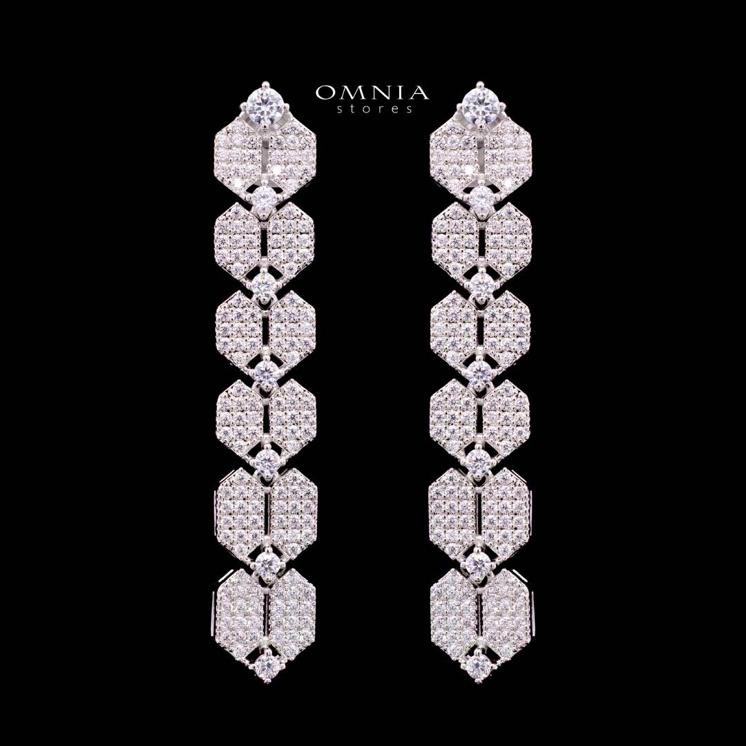 Omnia Jessica White Luxury Bridal Full Set in High Quality Zircon Stone Premium Rhodium Plated