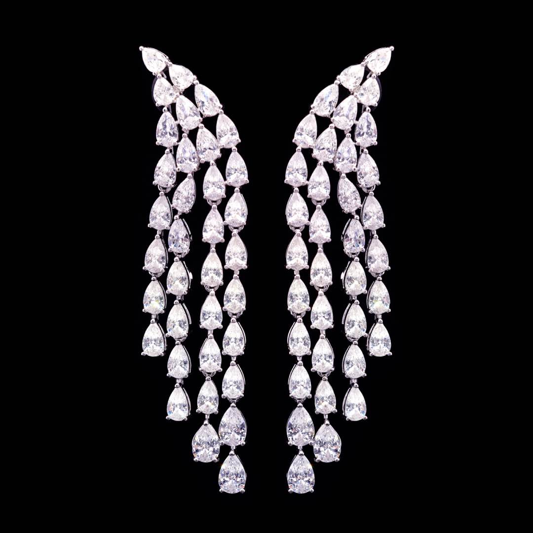 Omnia Ciara White Luxury Bridal Full Set in High Quality Zircon Stone Premium Rhodium Plated