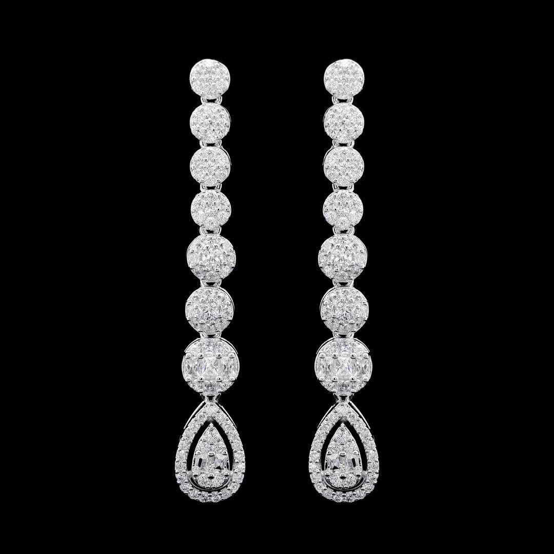 Omnia Mila Luxury White Choker Bridal Full Set in High Quality Zircon Stone Premium Rhodium Plated