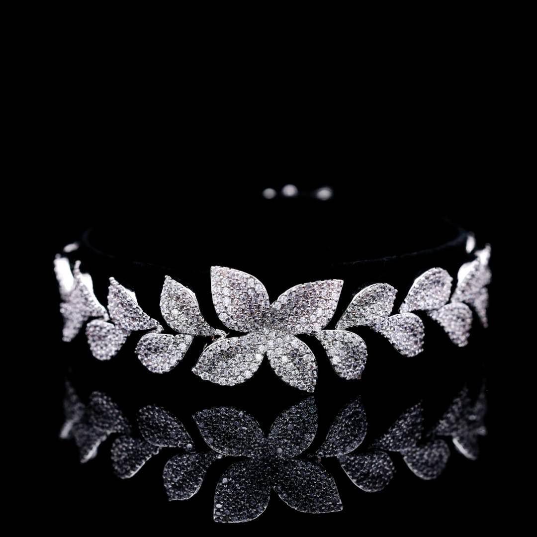 Omnia Minha Luxury White Bridal Full Set in High Quality Zircon Stone Premium Rhodium Plated