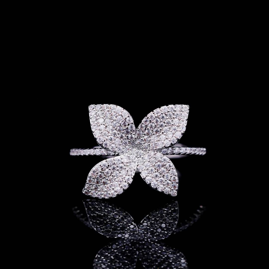 Omnia Minha Luxury White Bridal Full Set in High Quality Zircon Stone Premium Rhodium Plated
