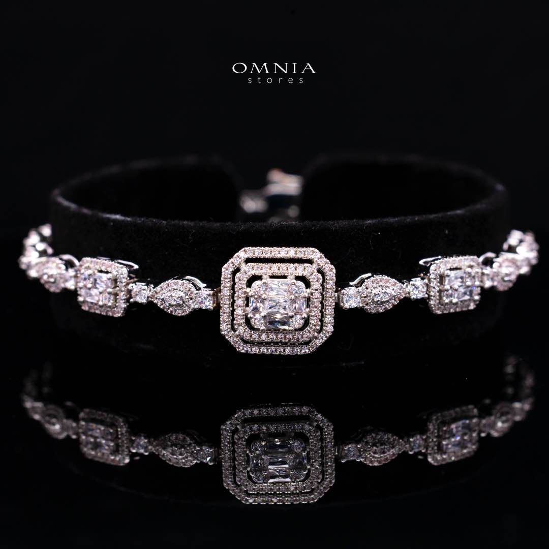Omnia Aniyah White Luxury Bridal Full Set in High Quality Zircon Stone Premium Rhodium Plated(16 cm only available in ksa) - OMNIASTORES UAE